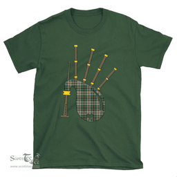 Scottish Craig Ancient Clan Tartan T-Shirt 2D - Bagpipes Style Scottish Plaid Tartan Plaid