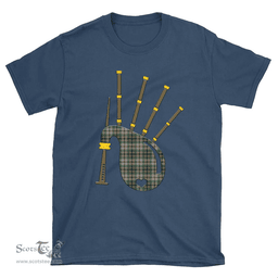 Scottish Craig Ancient Clan Tartan T-Shirt 2D - Bagpipes Style Scottish Plaid Tartan Plaid