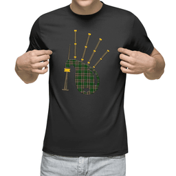 Scottish Gray Hunting Clan Tartan T-Shirt 2D - Bagpipes Style Scottish Plaid Tartan Plaid