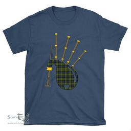 Scottish Fergusson Modern Clan Tartan T-Shirt 2D - Bagpipes Style Scottish Plaid Tartan Plaid