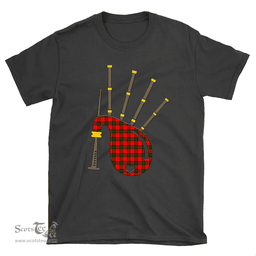 Scottish Dunbar Modern Clan Tartan T-Shirt 2D - Bagpipes Style Scottish Plaid Tartan Plaid