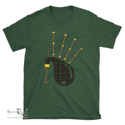Scottish Crosbie Clan Tartan T-Shirt 2D - Bagpipes Style Scottish Plaid Tartan Plaid