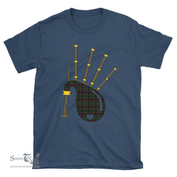 Scottish Crosbie Clan Tartan T-Shirt 2D - Bagpipes Style Scottish Plaid Tartan Plaid