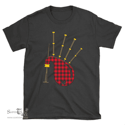 Scottish Drummond Modern Clan Tartan T-Shirt 2D - Bagpipes Style Scottish Plaid Tartan Plaid