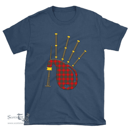 Scottish Cumming Modern Clan Tartan T-Shirt 2D - Bagpipes Style Scottish Plaid Tartan Plaid