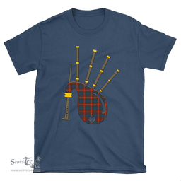 Scottish Fraser Ancient Clan Tartan T-Shirt 2D - Bagpipes Style Scottish Plaid Tartan Plaid