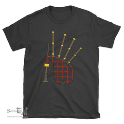 Scottish Fraser Ancient Clan Tartan T-Shirt 2D - Bagpipes Style Scottish Plaid Tartan Plaid