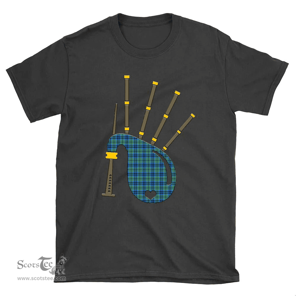 Scottish Falconer Clan Tartan T-Shirt 2D - Bagpipes Style Scottish Plaid Tartan Plaid