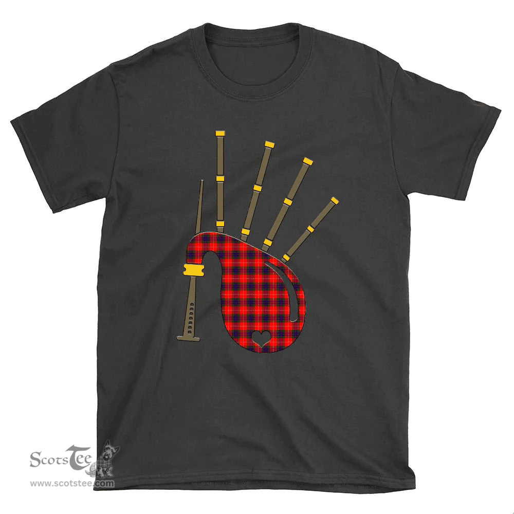 Scottish Fraser Modern Clan Tartan T-Shirt 2D - Bagpipes Style Scottish Plaid Tartan Plaid