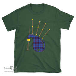 Scottish Elliot Modern Clan Tartan T-Shirt 2D - Bagpipes Style Scottish Plaid Tartan Plaid