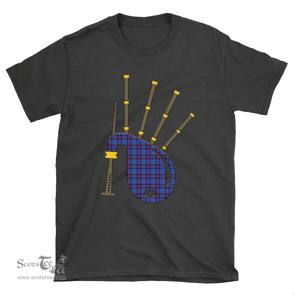 Scottish Elliot Modern Clan Tartan T-Shirt 2D - Bagpipes Style Scottish Plaid Tartan Plaid