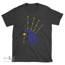 Scottish Elliot Modern Clan Tartan T-Shirt 2D - Bagpipes Style Scottish Plaid Tartan Plaid