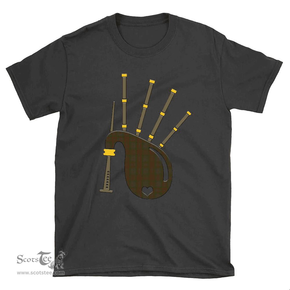 Scottish Gray Clan Tartan T-Shirt 2D - Bagpipes Style Scottish Plaid Tartan Plaid