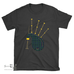 Scottish Farquharson Ancient Clan Tartan T-Shirt 2D - Bagpipes Style Scottish Plaid Tartan Plaid