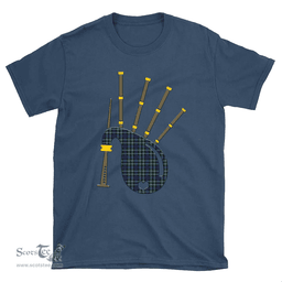 Scottish Graham of Montrose Modern Clan Tartan T-Shirt 2D - Bagpipes Style Scottish Plaid Tartan Plaid