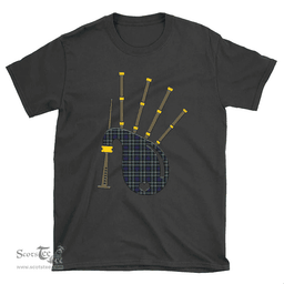 Scottish Graham of Montrose Modern Clan Tartan T-Shirt 2D - Bagpipes Style Scottish Plaid Tartan Plaid
