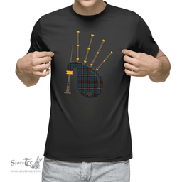 Scottish Fraser Hunting Ancient Clan Tartan T-Shirt 2D - Bagpipes Style Scottish Plaid Tartan Plaid