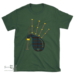 Scottish Fraser Hunting Ancient Clan Tartan T-Shirt 2D - Bagpipes Style Scottish Plaid Tartan Plaid