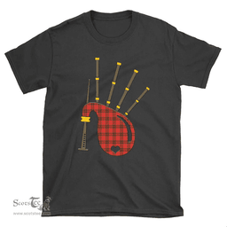 Scottish Grant Weathered Clan Tartan T-Shirt 2D - Bagpipes Style Scottish Plaid Tartan Plaid