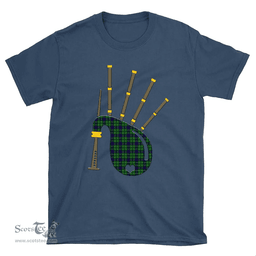 Scottish Duncan Modern Clan Tartan T-Shirt 2D - Bagpipes Style Scottish Plaid Tartan Plaid