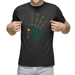 Scottish Forsyth Ancient Clan Tartan T-Shirt 2D - Bagpipes Style Scottish Plaid Tartan Plaid