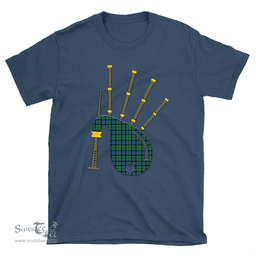 Scottish Forsyth Ancient Clan Tartan T-Shirt 2D - Bagpipes Style Scottish Plaid Tartan Plaid
