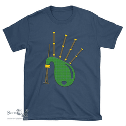 Scottish Currie Clan Tartan T-Shirt 2D - Bagpipes Style Scottish Plaid Tartan Plaid
