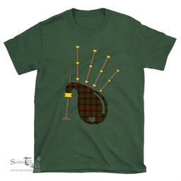Scottish Buchan Modern Clan Tartan T-Shirt 2D - Bagpipes Style Scottish Plaid Tartan Plaid