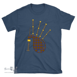 Scottish Balfour Modern Clan Tartan T-Shirt 2D - Bagpipes Style Scottish Plaid Tartan Plaid