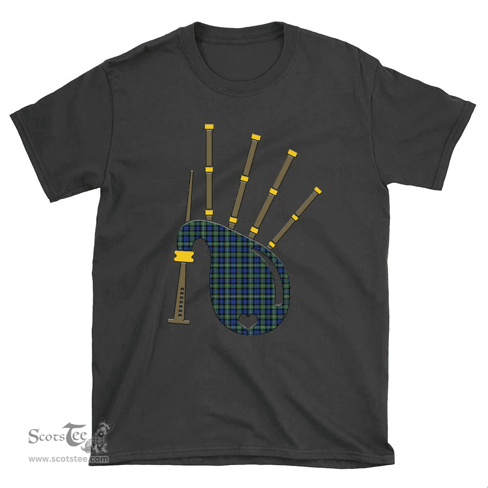 Scottish Campbell Argyll Ancient Clan Tartan T-Shirt 2D - Bagpipes Style Scottish Plaid Tartan Plaid