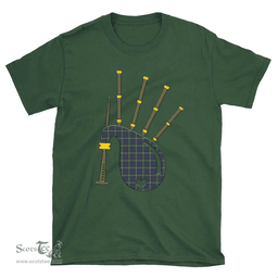 Scottish Campbell Argyll Modern Clan Tartan T-Shirt 2D - Bagpipes Style Scottish Plaid Tartan Plaid