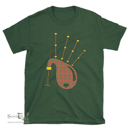 Scottish Bruce Ancient Clan Tartan T-Shirt 2D - Bagpipes Style Scottish Plaid Tartan Plaid