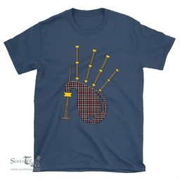 Scottish Borthwick Ancient Clan Tartan T-Shirt 2D - Bagpipes Style Scottish Plaid Tartan Plaid