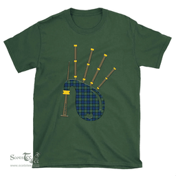 Scottish Baird Ancient Clan Tartan T-Shirt 2D - Bagpipes Style Scottish Plaid Tartan Plaid