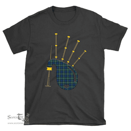 Scottish Baird Ancient Clan Tartan T-Shirt 2D - Bagpipes Style Scottish Plaid Tartan Plaid