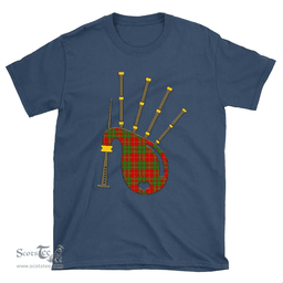 Scottish Burnett Ancient Clan Tartan T-Shirt 2D - Bagpipes Style Scottish Plaid Tartan Plaid