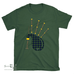 Scottish Baillie Modern Clan Tartan T-Shirt 2D - Bagpipes Style Scottish Plaid Tartan Plaid