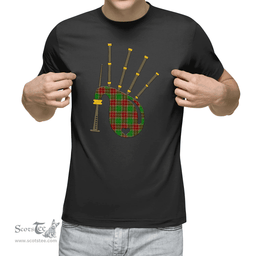 Scottish Baxter Modern Clan Tartan T-Shirt 2D - Bagpipes Style Scottish Plaid Tartan Plaid