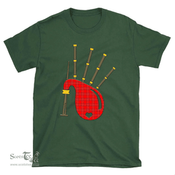 Scottish Burnett Modern Clan Tartan T-Shirt 2D - Bagpipes Style Scottish Plaid Tartan Plaid