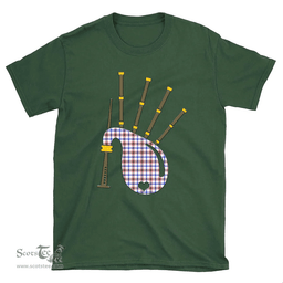 Scottish Boswell Modern Clan Tartan T-Shirt 2D - Bagpipes Style Scottish Plaid Tartan Plaid