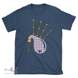 Scottish Boswell Modern Clan Tartan T-Shirt 2D - Bagpipes Style Scottish Plaid Tartan Plaid