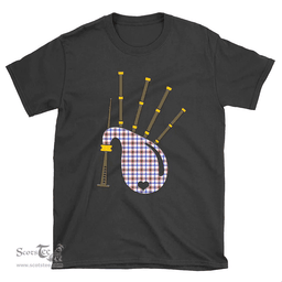 Scottish Boswell Modern Clan Tartan T-Shirt 2D - Bagpipes Style Scottish Plaid Tartan Plaid