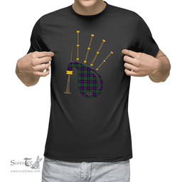 Scottish Armstrong Modern Clan Tartan T-Shirt 2D - Bagpipes Style Scottish Plaid Tartan Plaid