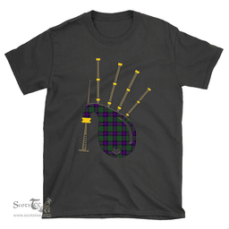Scottish Armstrong Modern Clan Tartan T-Shirt 2D - Bagpipes Style Scottish Plaid Tartan Plaid
