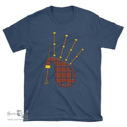 Scottish Cameron of Lochiel Ancient Clan Tartan T-Shirt 2D - Bagpipes Style Scottish Plaid Tartan Plaid