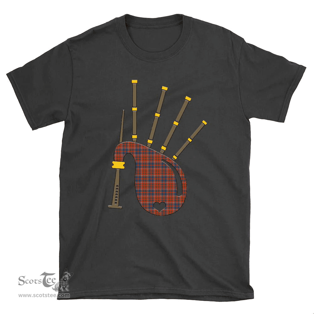 Scottish Cameron of Lochiel Ancient Clan Tartan T-Shirt 2D - Bagpipes Style Scottish Plaid Tartan Plaid