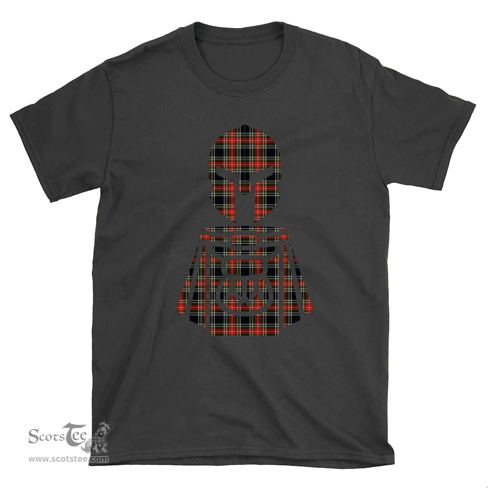 Scottish Stewart Black Clan Tartan T-Shirt 2D - Kilt Warrior Style Scottish Plaid Tartan Plaid