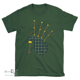 Scottish Watson Ancient Clan Tartan T-Shirt 2D - Bagpipes Style Scottish Plaid Tartan Plaid