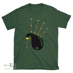 Scottish Urquhart Modern Clan Tartan T-Shirt 2D - Bagpipes Style Scottish Plaid Tartan Plaid