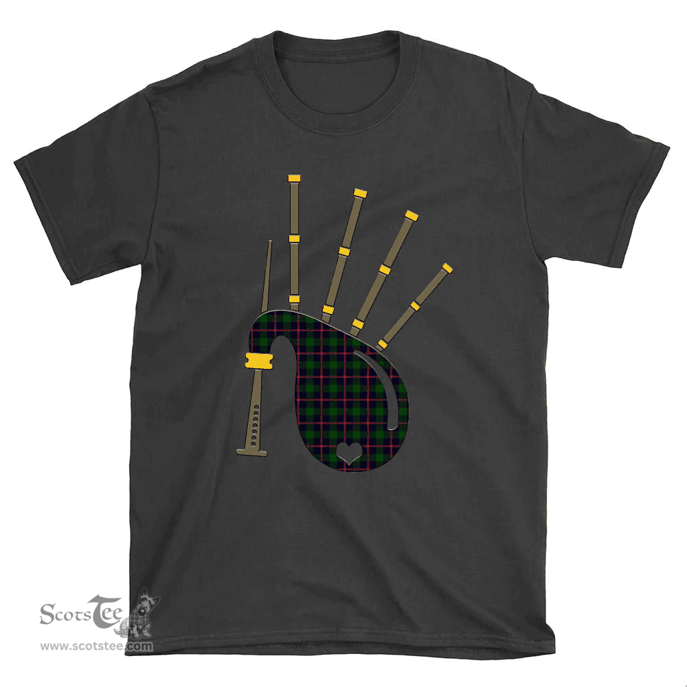 Scottish Urquhart Modern Clan Tartan T-Shirt 2D - Bagpipes Style Scottish Plaid Tartan Plaid